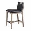 American Woodcrafters Jakarta Solid Wood with Black Bonded Leather Counter Stool