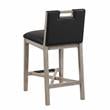 American Woodcrafters Jakarta Solid Wood with Black Bonded Leather Counter Stool