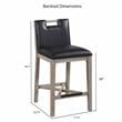American Woodcrafters Jakarta Solid Wood with Black Bonded Leather Counter Stool