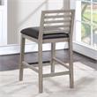 American Woodcrafters Siri Gray Wood with Brown Bonded Leather Counter Stool
