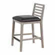 American Woodcrafters Siri Gray Wood with Brown Bonded Leather Counter Stool