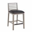 American Woodcrafters Siri Gray Wood with Brown Bonded Leather Counter Stool