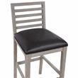 American Woodcrafters Siri Solid Wood Gray with Brown Bonded Leather Bar Stool