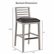 American Woodcrafters Siri Solid Wood Gray with Brown Bonded Leather Bar Stool