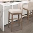 American Woodcrafters Bistro Brown Solid Wood and White Fabric 24-inch Bar Stool