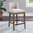 American Woodcrafters Bistro Brown Solid Wood and White Fabric 24-inch Bar Stool