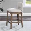 American Woodcrafters Bistro Brown Solid Wood and White Fabric 24-inch Bar Stool