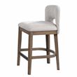 American Woodcrafters Bistro Brown Solid Wood and White Fabric 24-inch Bar Stool