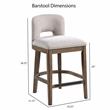 American Woodcrafters Bistro Brown Solid Wood and White Fabric 24-inch Bar Stool