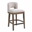 American Woodcrafters Bistro Brown Solid Wood and White Fabric 24-inch Bar Stool