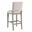 Ellesse Driftwood Gray Wood Frame Button Tufted Fabric Upholstered Bar Stool