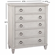 American Woodcrafters Salter Path Wood 5-Drawer Chest in Oyster White