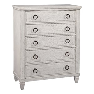 American Woodcrafters Salter Path Wood 5-Drawer Chest in Oyster White