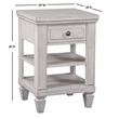 Salter Path Oyster White Wood 1-Drawer Storage Farmhouse Nightstand