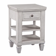 Salter Path Oyster White Wood 1-Drawer Storage Farmhouse Nightstand