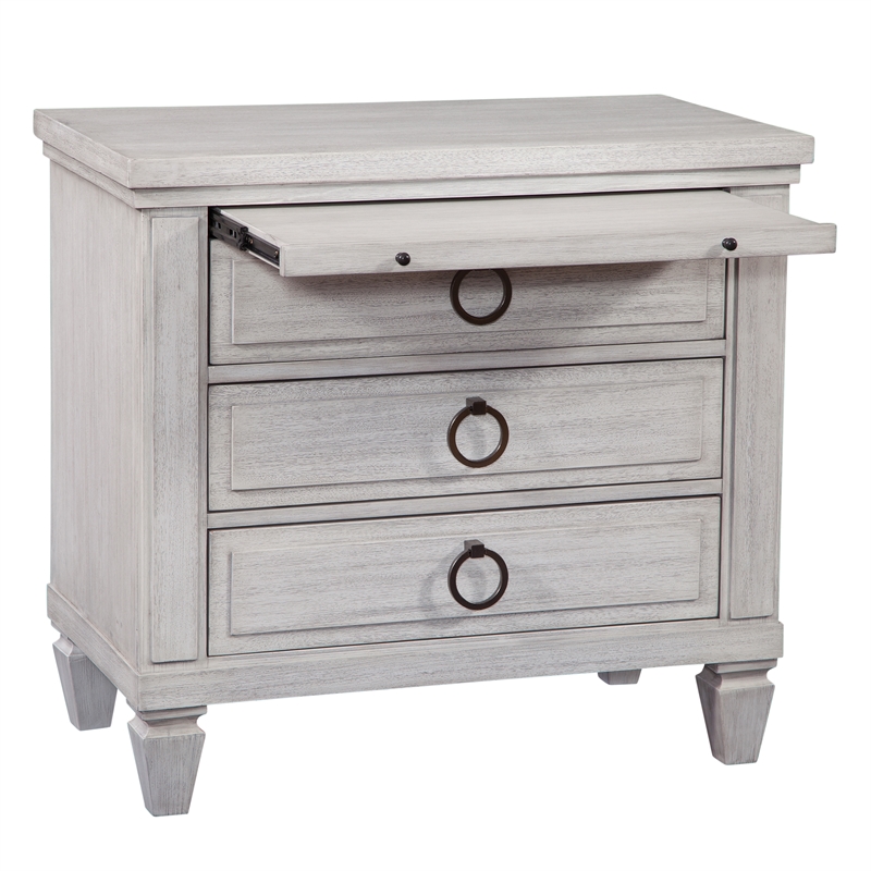 Salter Path Oyster White Wood 3-Drawer Farmhouse Style Nightstand