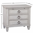 Salter Path Oyster White Wood 3-Drawer Farmhouse Style Nightstand