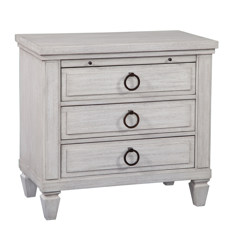 Salter Path Oyster White Wood 3-Drawer Farmhouse Style Nightstand