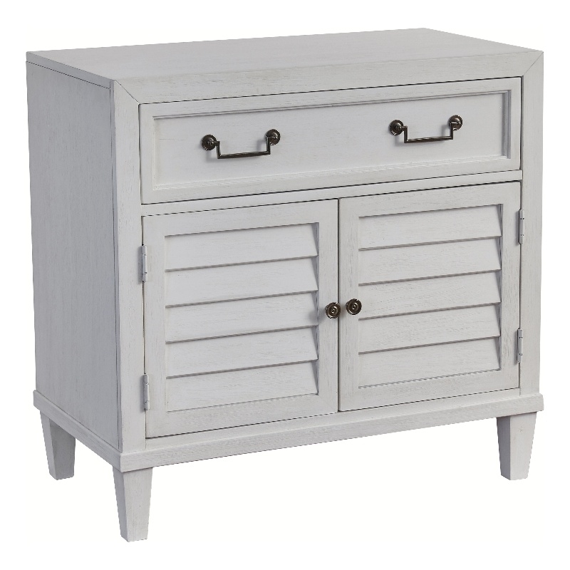Dunescape White Finished Wood 2-Door Cabinet Style Coastal Nightstand