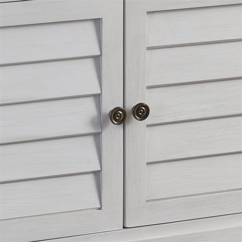 Dunescape White Finished Wood 2-Door Cabinet Style Coastal Nightstand