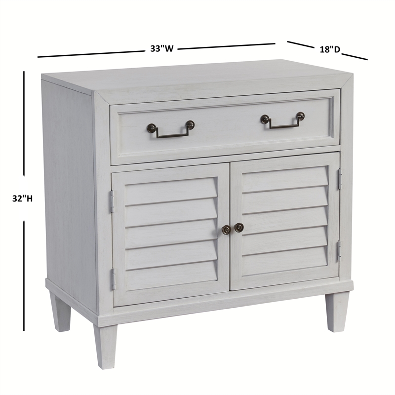 Dunescape White Finished Wood 2-Door Cabinet Style Coastal Nightstand