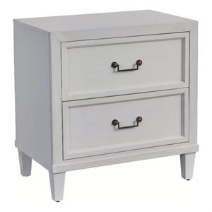 Dunescape White Finished Wood 2-Drawer Coastal Style Nightstand