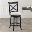 Belmont Black X-back Swivel Solid Wood 26-inch Seat Height Bar Stool