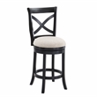 Belmont Black X-back Swivel Solid Wood 26-inch Seat Height Bar Stool
