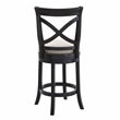 Belmont Black X-back Swivel Solid Wood 26-inch Seat Height Bar Stool
