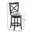 Belmont Black X-back Swivel Solid Wood 26-inch Seat Height Bar Stool