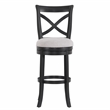 Belmont Black X-back Swivel Solid Wood 30-inch Seat Height Bar Stool