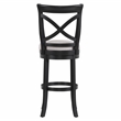 Belmont Black X-back Swivel Solid Wood 30-inch Seat Height Bar Stool