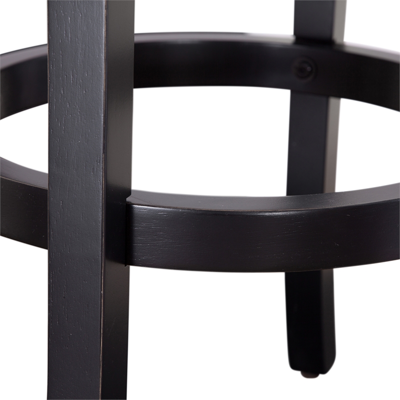 Belmont Black X-back Swivel Solid Wood 30-inch Seat Height Bar Stool