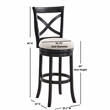 Belmont Black X-back Swivel Solid Wood 30-inch Seat Height Bar Stool