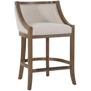 Houston Oversized Warm Brown Solid Wood 26-inch Seat Height Bar Stool