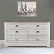 Meadowbrook White-Washed Wood Farmhouse Style 6-drawer Dresser