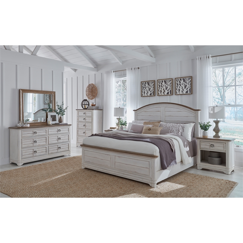 Meadowbrook White-Washed Wood Farmhouse Style 6-drawer Dresser
