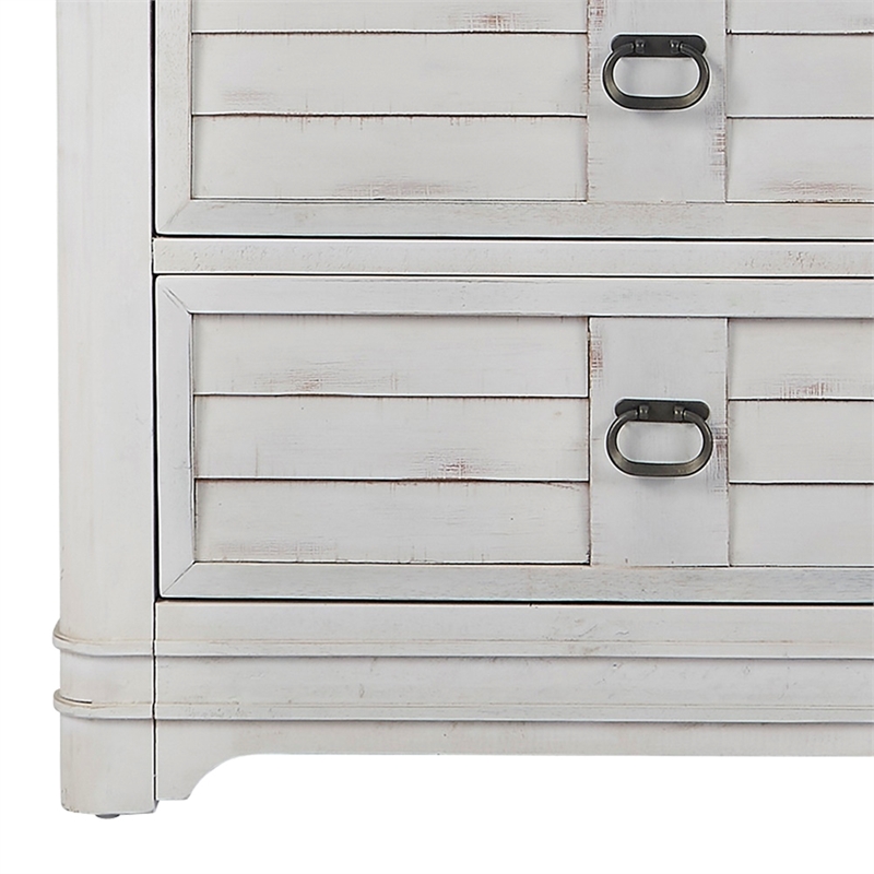 Meadowbrook White-Washed Wood Farmhouse Style 6-drawer Dresser