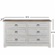 Meadowbrook White-Washed Wood Farmhouse Style 6-drawer Dresser