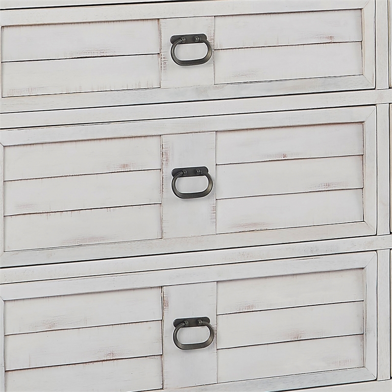 Meadowbrook White-Washed Wood Farmhouse 6-drawer Dresser and Mirror