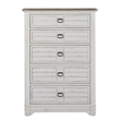 Meadowbrook White-Washed Wood Farmhouse Style 5-drawer Chest