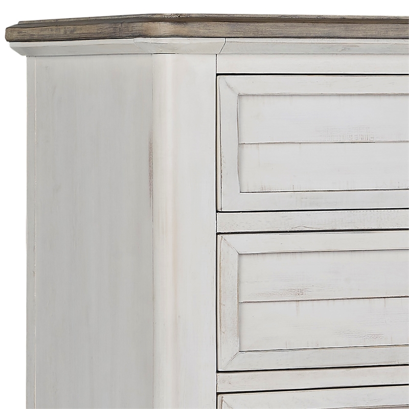 Meadowbrook White-Washed Wood Farmhouse Style 5-drawer Chest