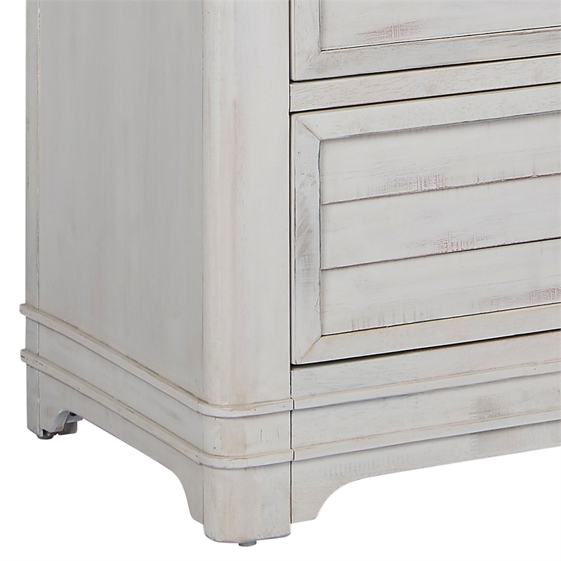 Meadowbrook White-Washed Wood Farmhouse Style 5-drawer Chest
