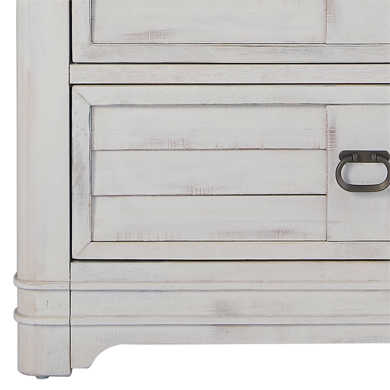 Meadowbrook White-Washed Wood Farmhouse Style 5-drawer Chest