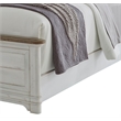Meadowbrook White-Washed Wood Farmhouse Queen Size Arched Panel Bed