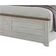 Meadowbrook White-Washed Wood Farmhouse Queen Size Arched Panel Bed