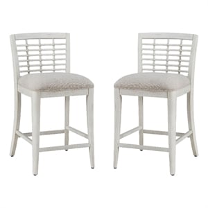 American Woodcrafters Beach Comber Counter Stool - Set of 2 - White