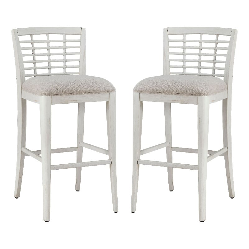 American Woodcrafters Beach Comber Bar Stool - Set of 2 - White