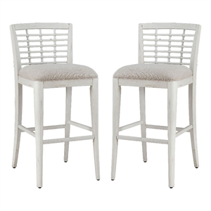 American Woodcrafters Beach Comber Bar Stool - Set of 2 - White