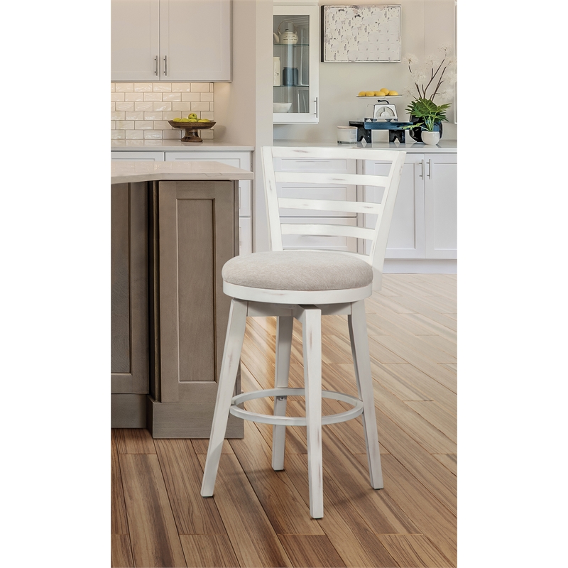 Meadowbrook Bar Height Swivel Stool - Whitewashed